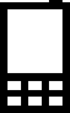 Cellphone Straight Design With Six Buttons Outline Icon Svg Set, Free Vectors File